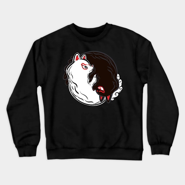 YinYang Kitsune Crewneck Sweatshirt by Fluffymafi